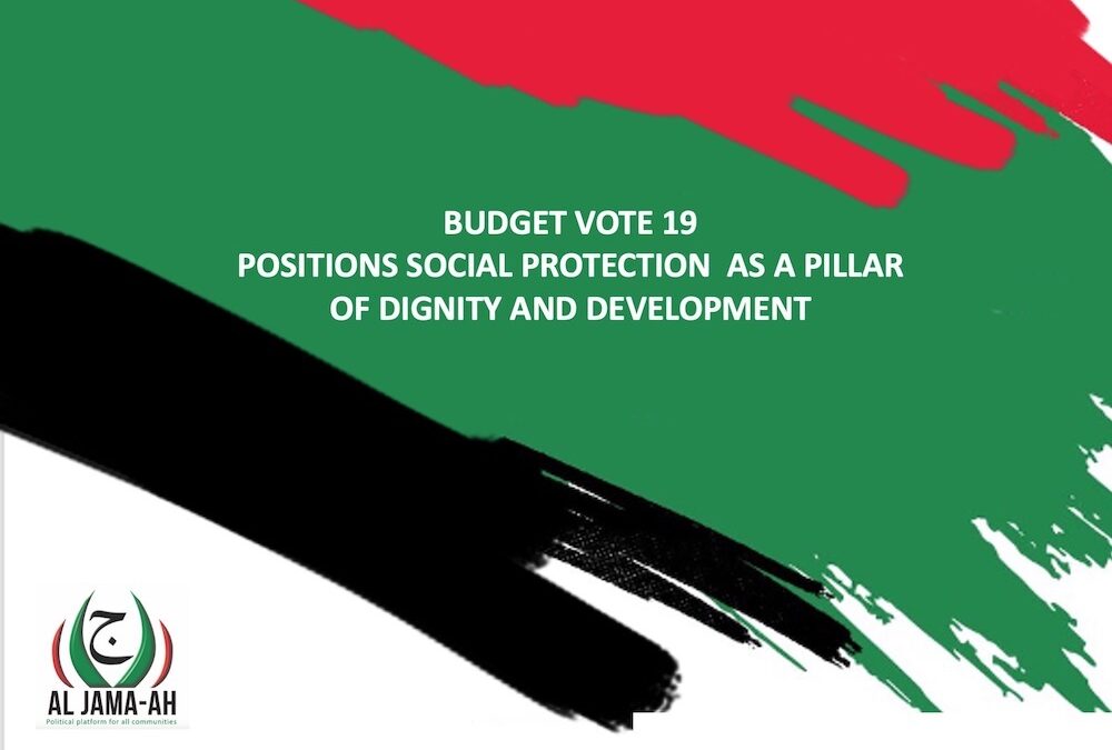 Budget Vote 19 Positions Social Protection as a Pillar of Dignity and ...
