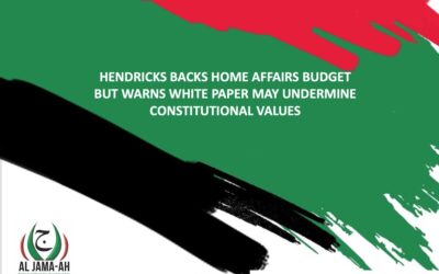 Hendricks Backs Home Affairs Budget
