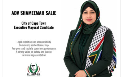 Adv Shameemah Salie announced as Al Jama-ah’s Executive Mayoral Candidate for CoCT